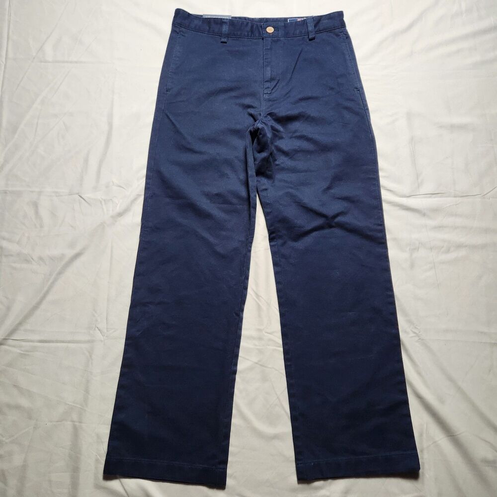NWT Vineyard Vines Boys 16 100% Cotton Club Chino Straight Leg Pants Blue Blazer